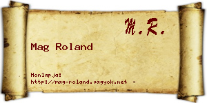Mag Roland névjegykártya